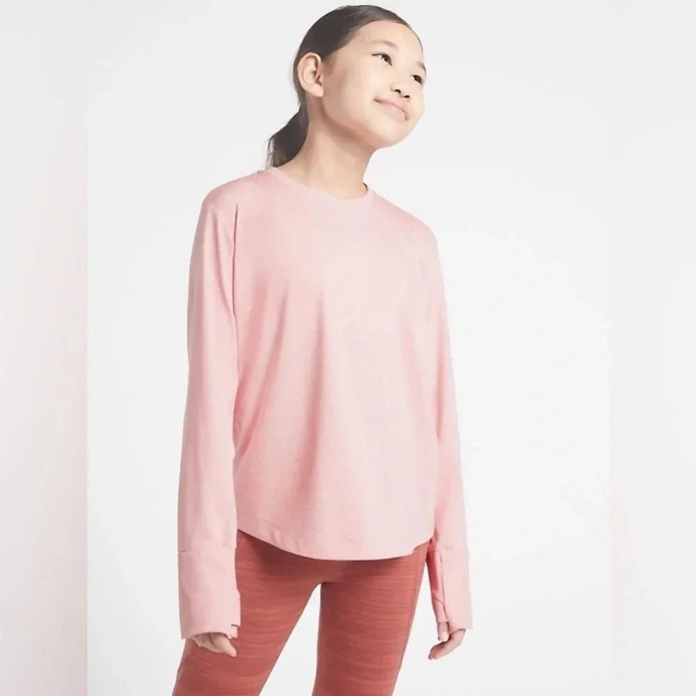 Athleta Girl Uptempo Long Sleeve Sweatshirt in dusty pink size XL / 14